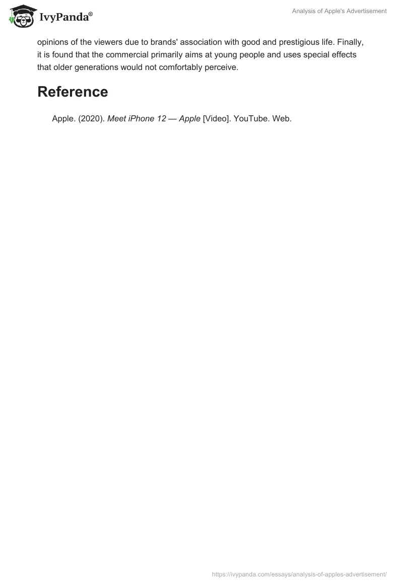 Analysis of Apple's Advertisement. Page 2