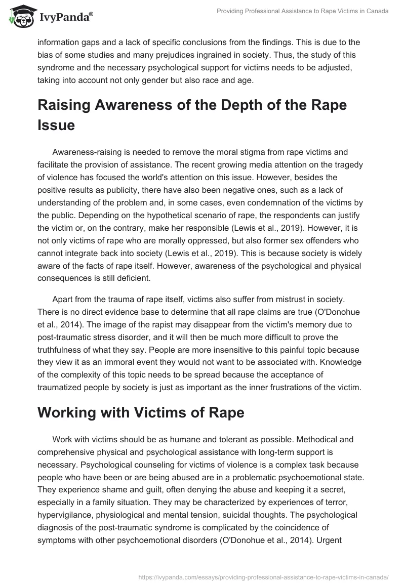 Providing Professional Assistance to Rape Victims in Canada. Page 3