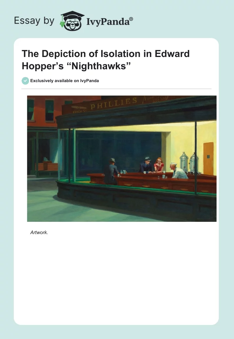 The Depiction of Isolation in Edward Hopper’s “Nighthawks”. Page 1