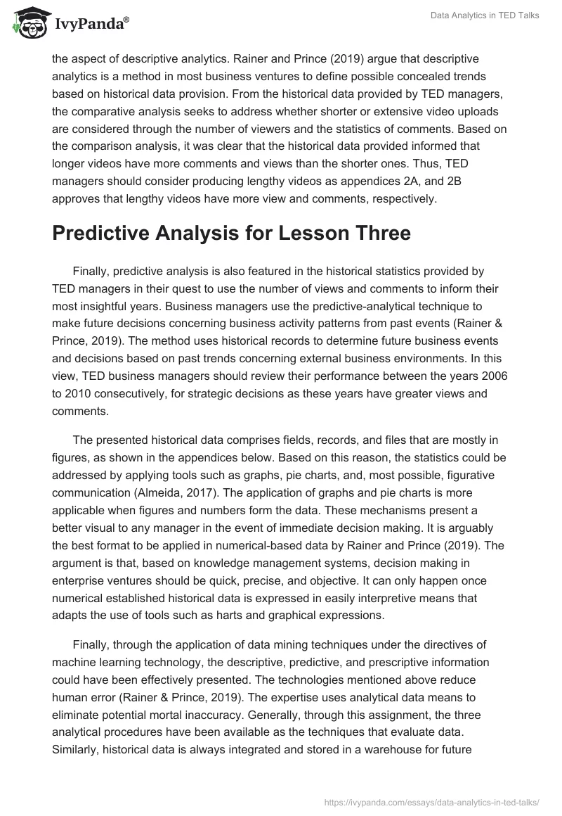 Data Analytics in TED Talks. Page 2