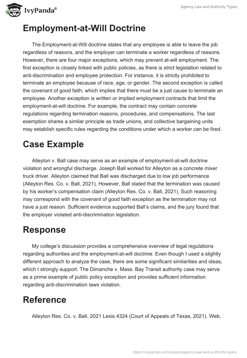 Agency Law and Authority Types. Page 2