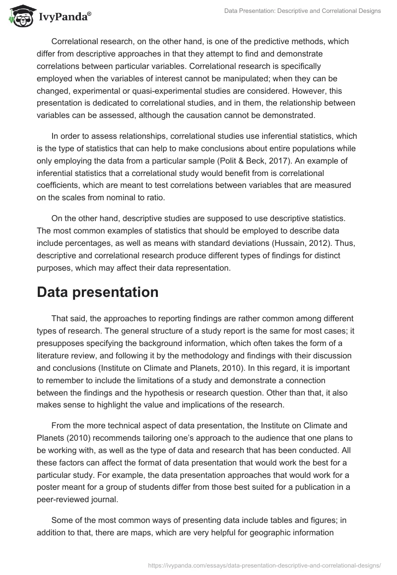 Data Presentation: Descriptive and Correlational Designs. Page 2