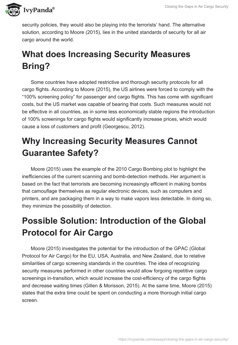 Closing the Gaps in Air Cargo Security. Page 2