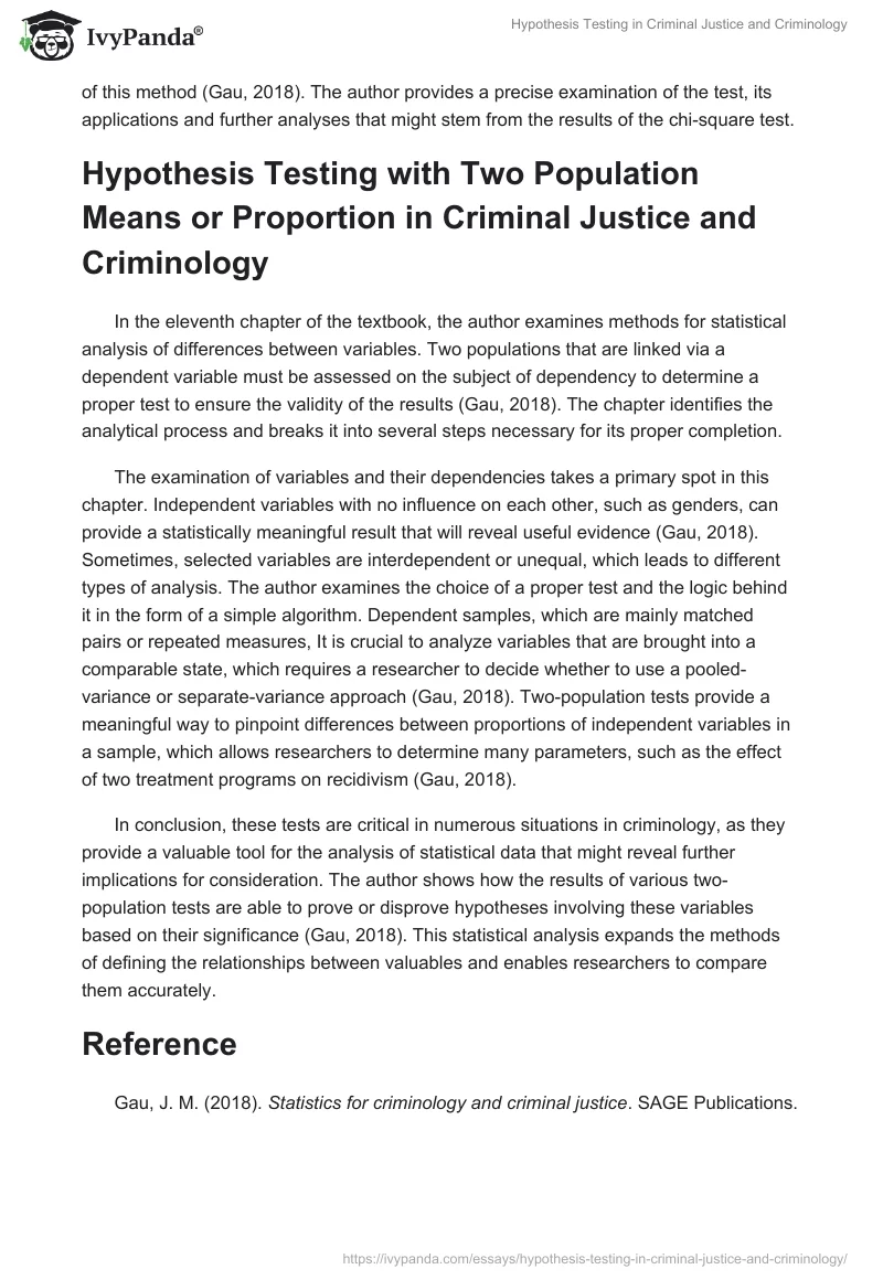 Hypothesis Testing in Criminal Justice and Criminology. Page 2