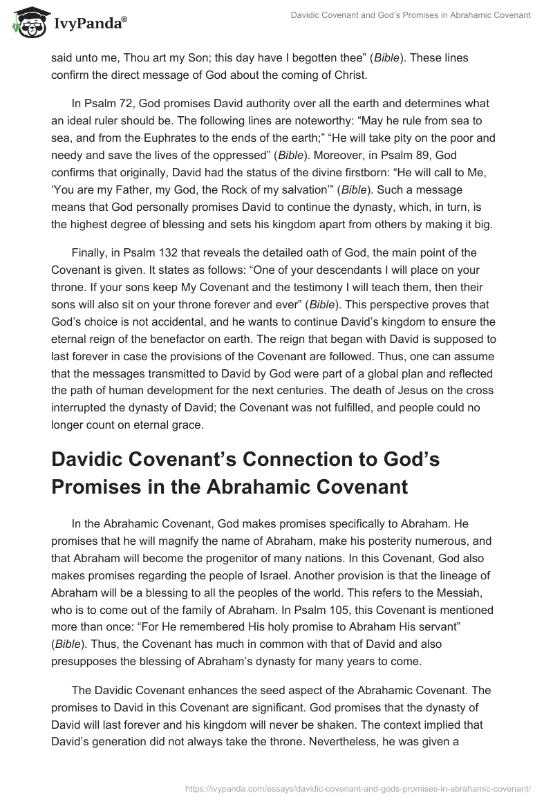 Davidic Covenant and God’s Promises in Abrahamic Covenant. Page 3