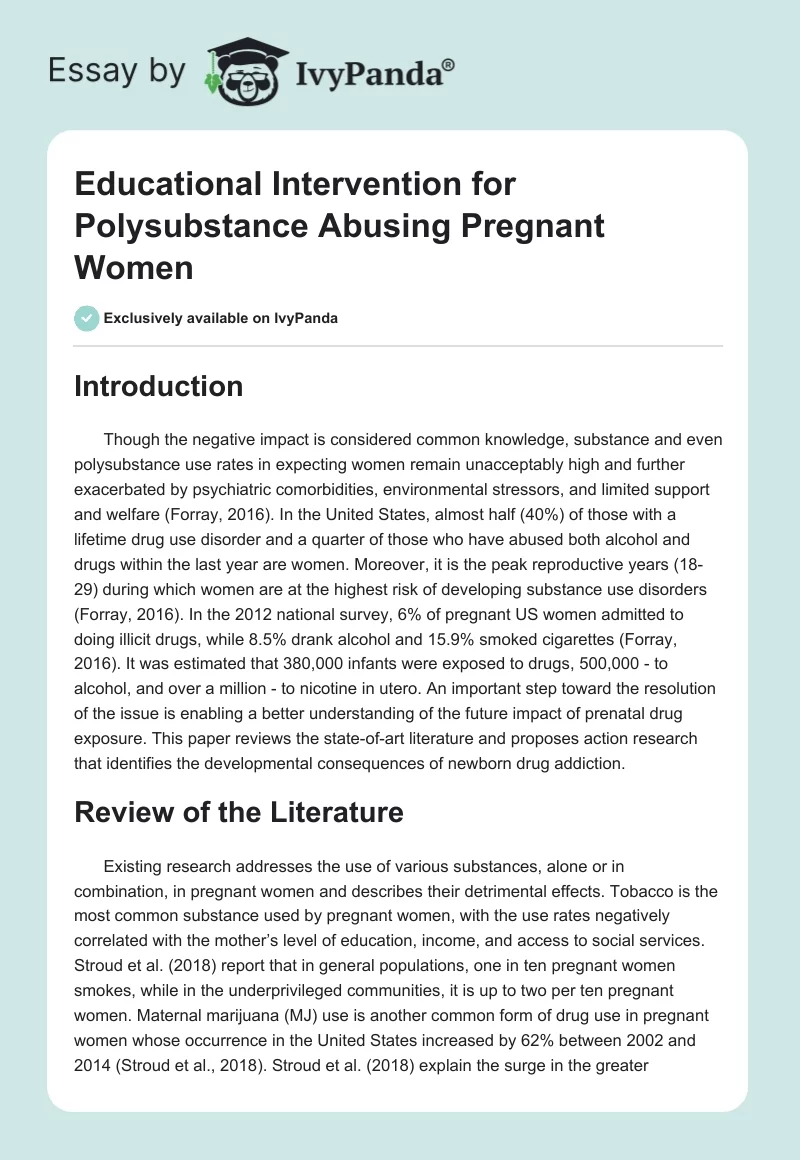 Educational Intervention for Polysubstance Abusing Pregnant Women. Page 1