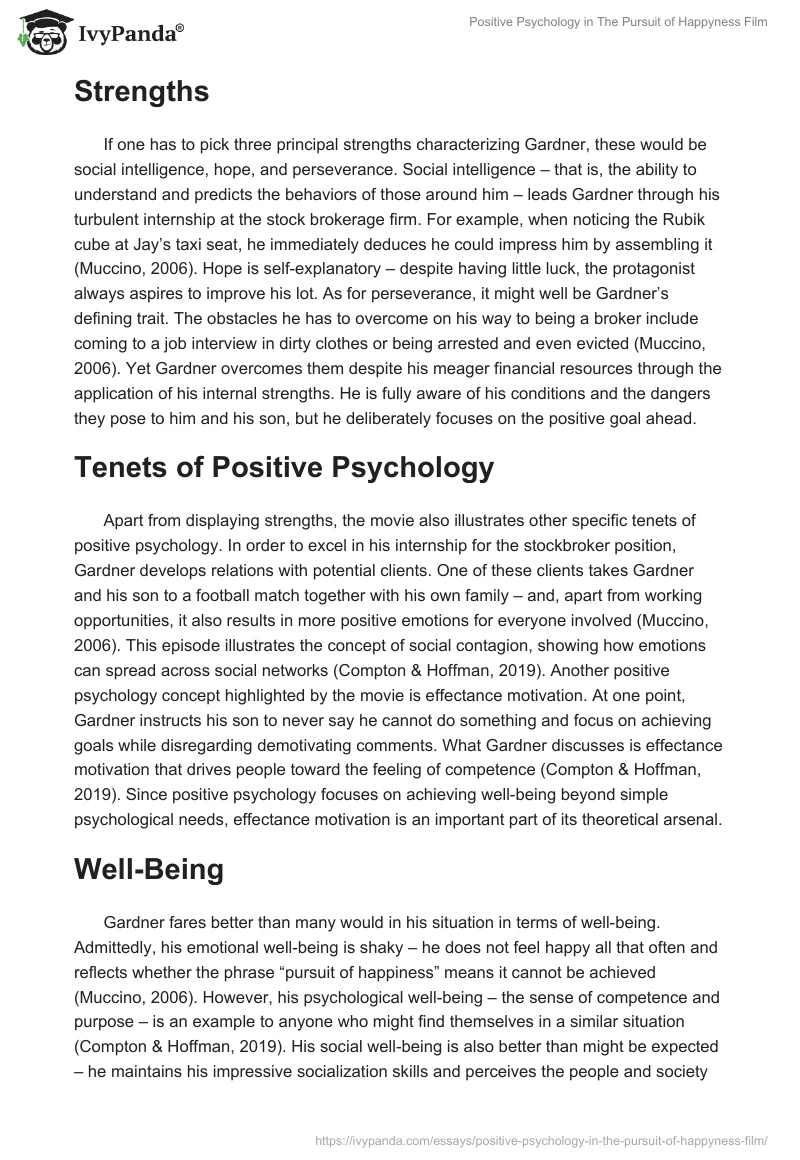 Positive Psychology in "The Pursuit of Happyness" Film. Page 2