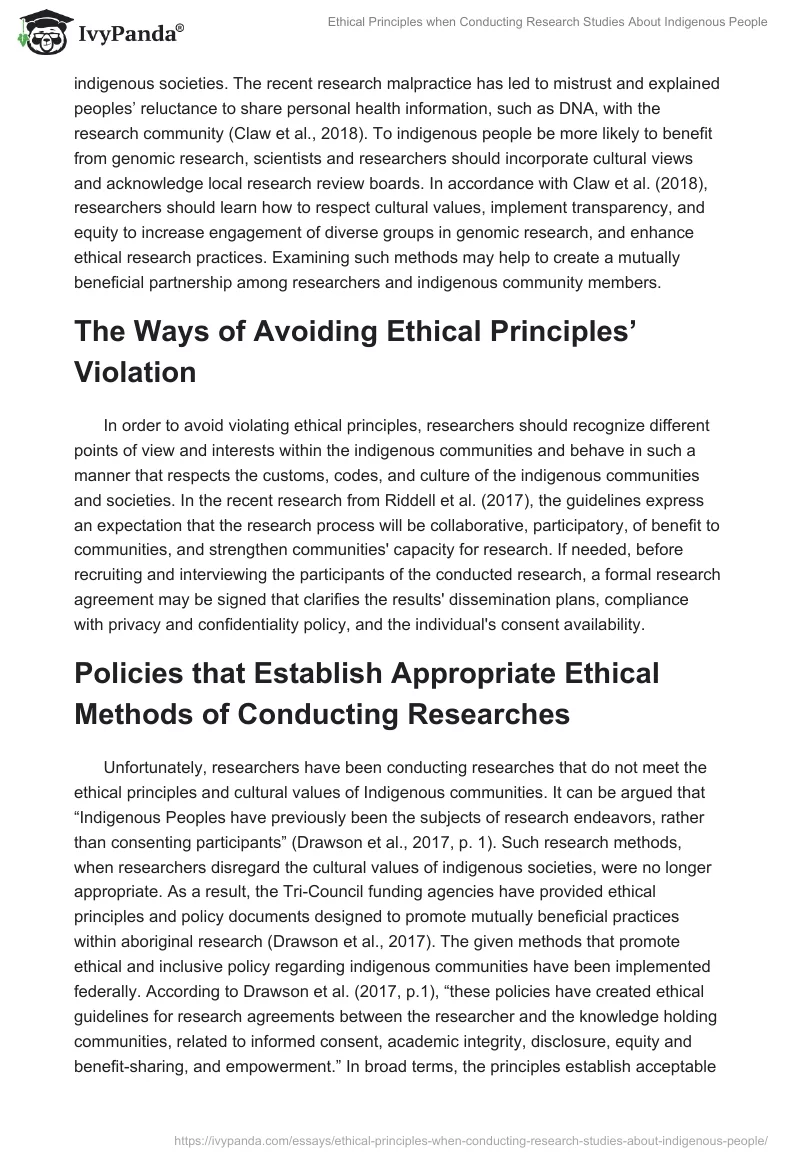 Ethical Principles when Conducting Research Studies About Indigenous People. Page 3