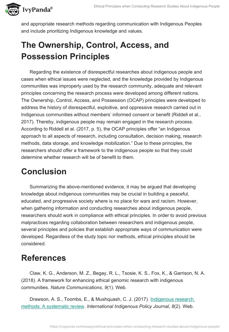 Ethical Principles when Conducting Research Studies About Indigenous People. Page 4