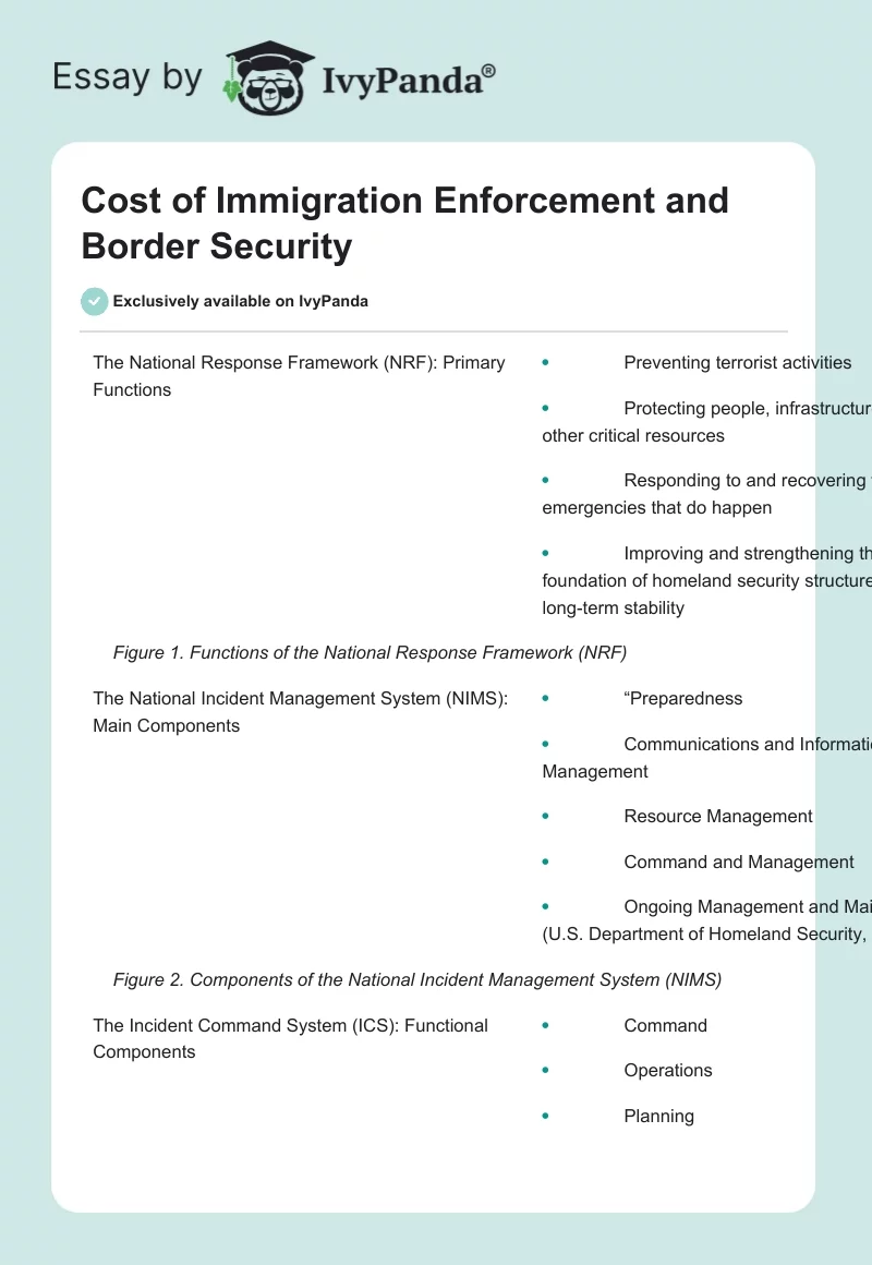 Cost of Immigration Enforcement and Border Security. Page 1