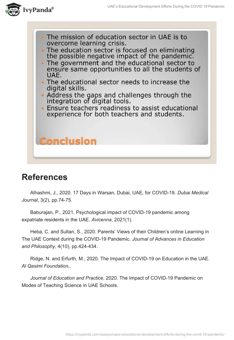 UAE’s Educational Development Efforts During the COVID 19 Pandemic. Page 5