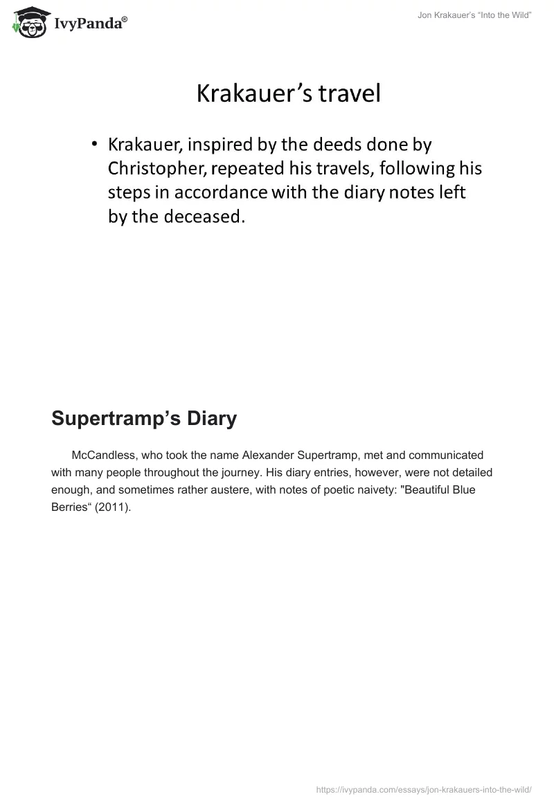 Jon Krakauer’s “Into the Wild”. Page 3