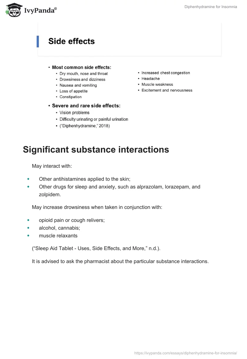 Diphenhydramine for Insomnia. Page 5