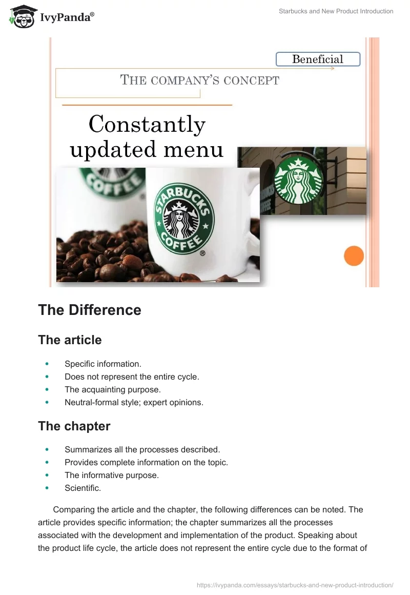 Starbucks and New Product Introduction. Page 3