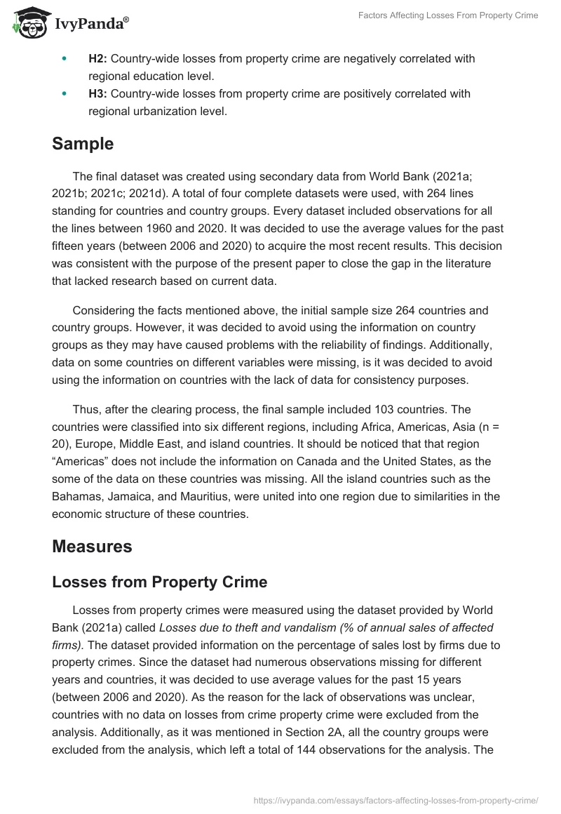 Factors Affecting Losses From Property Crime. Page 3