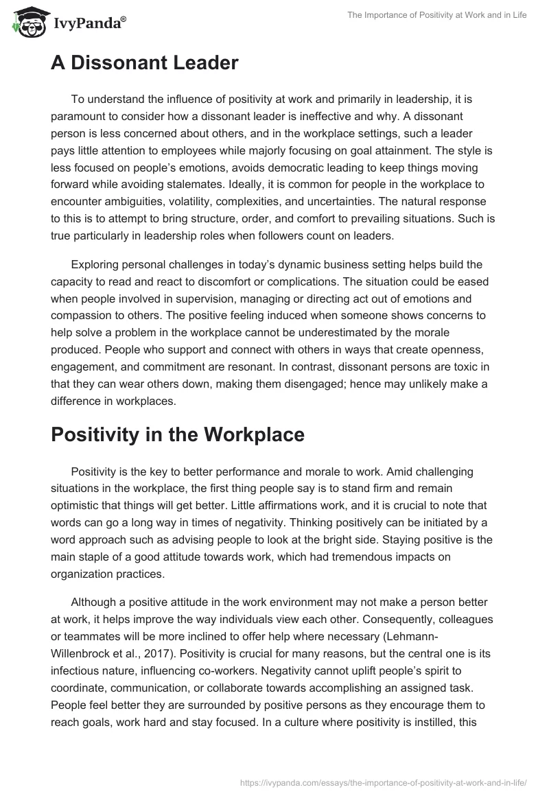 The Importance of Positivity at Work and in Life. Page 2
