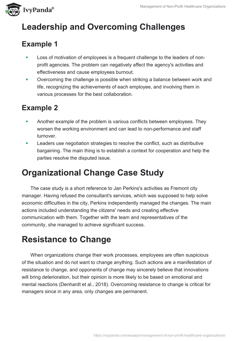 Management of Non-Profit Healthcare Organizations. Page 3