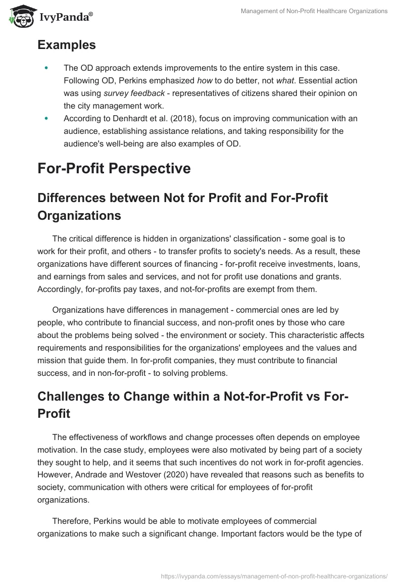 Management of Non-Profit Healthcare Organizations. Page 5