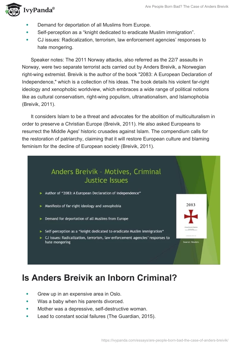 Are People Born Bad? The Case of Anders Breivik. Page 3