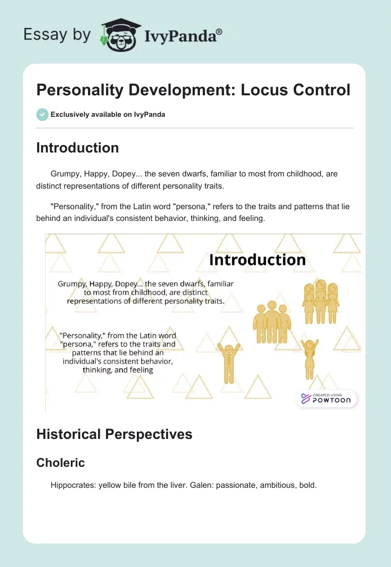 Personality Development: Locus Control. Page 1