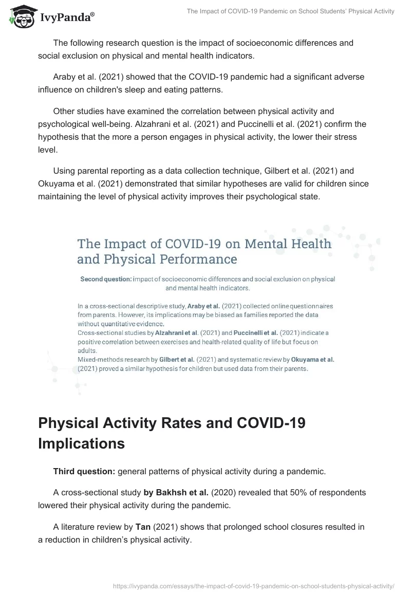 The Impact of COVID-19 Pandemic on School Students’ Physical Activity. Page 3