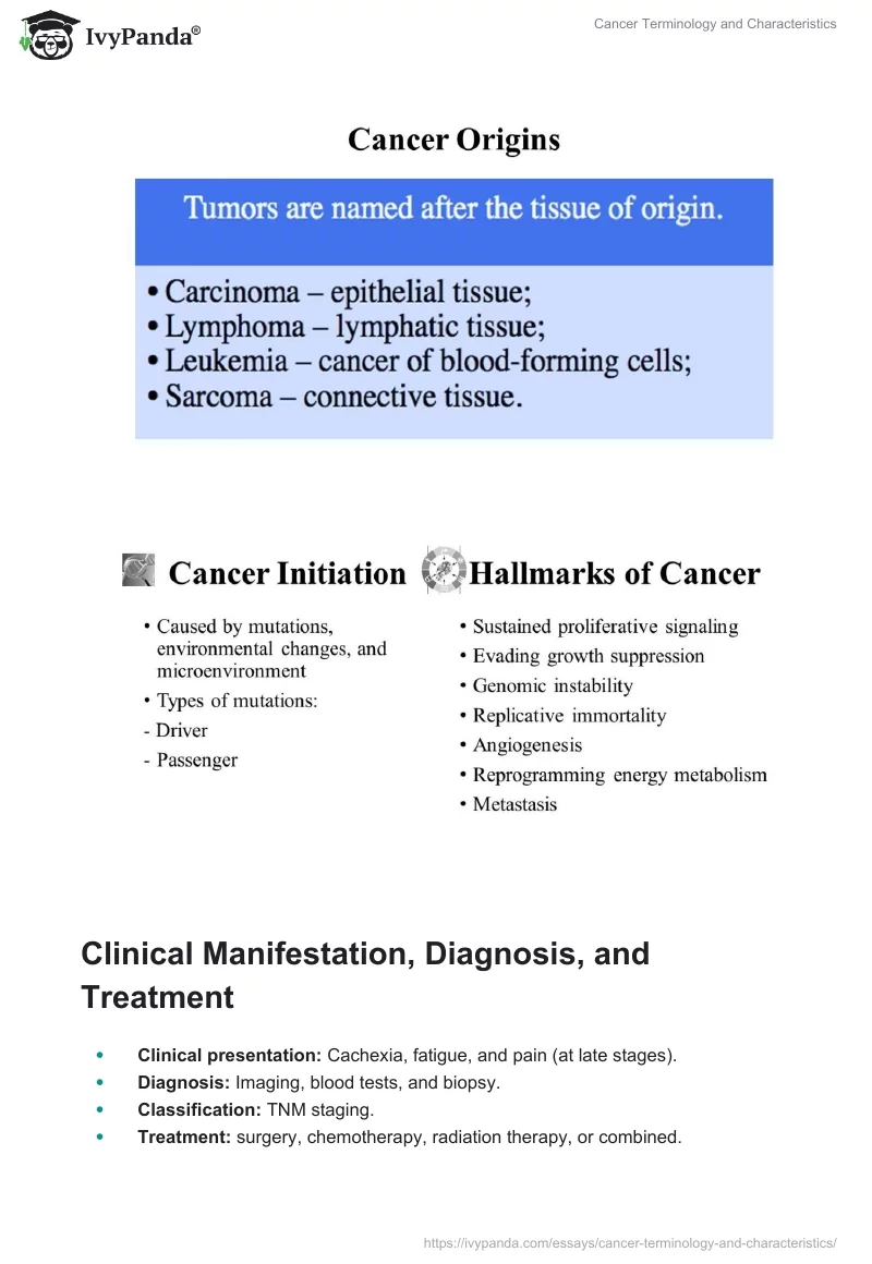 Cancer Terminology and Characteristics. Page 5