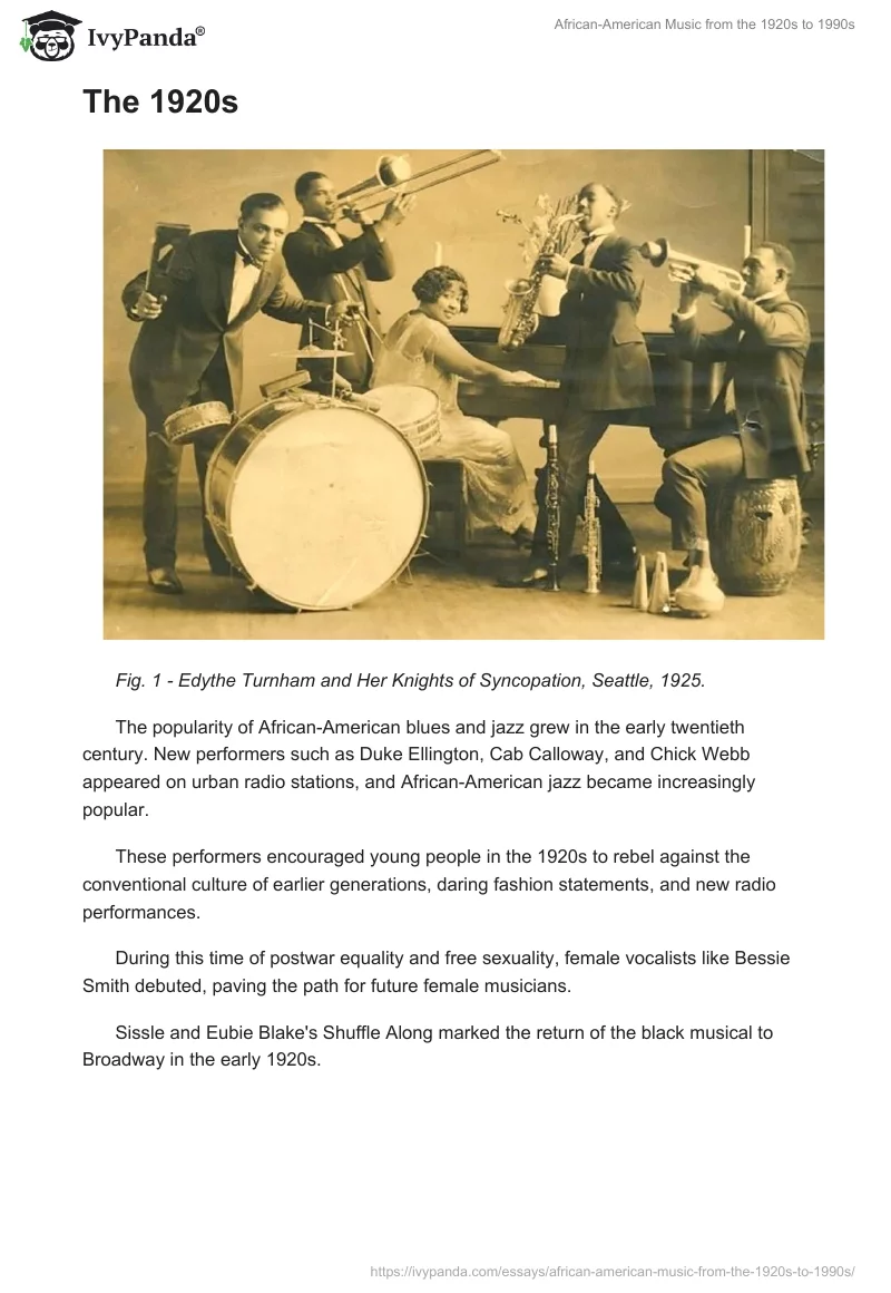 African-American Music From the 1920s to 1990s. Page 2