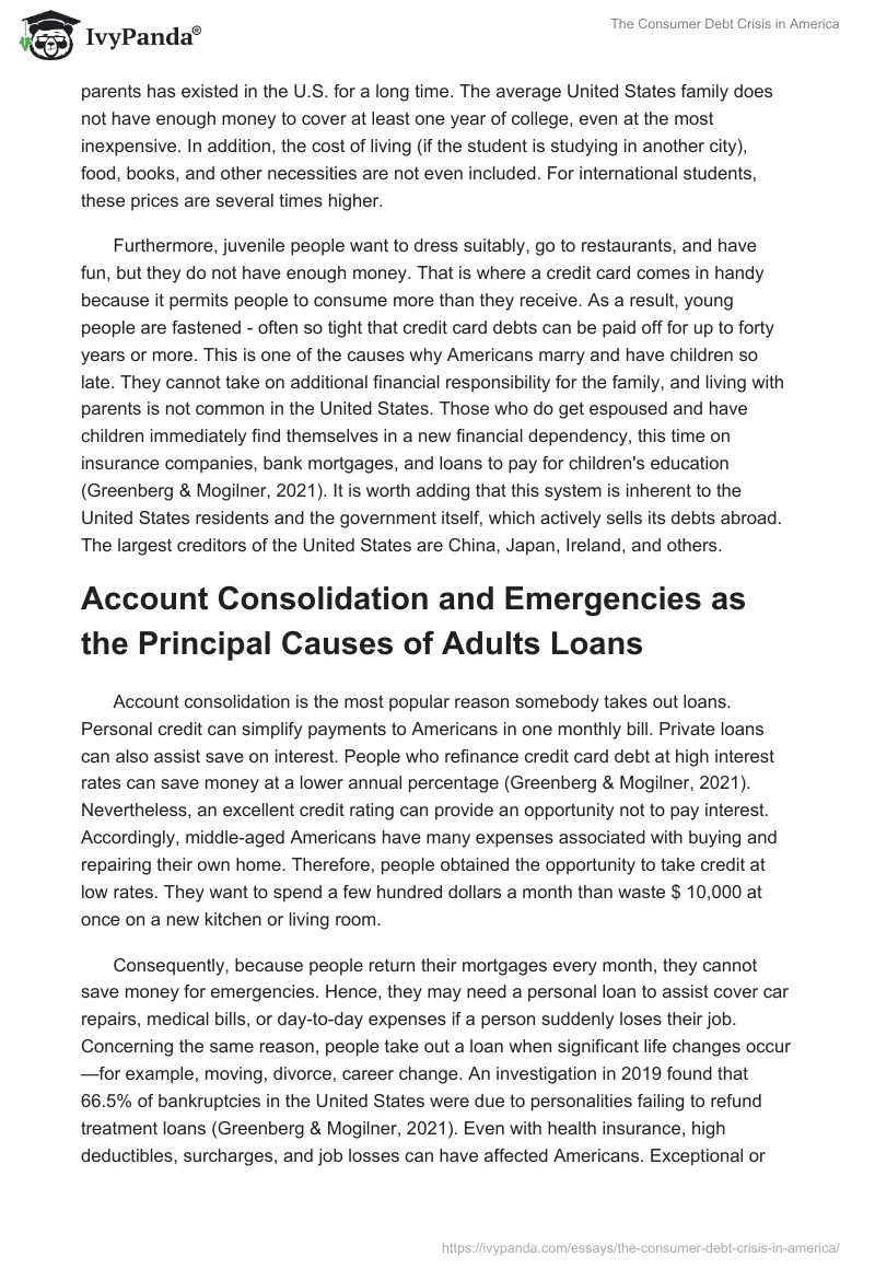 The Consumer Debt Crisis in America. Page 3