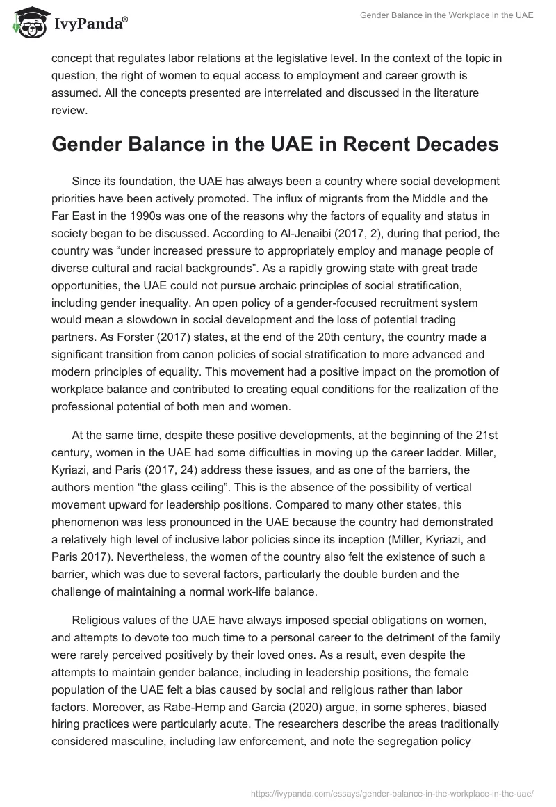 Gender Balance in the Workplace in the UAE. Page 2