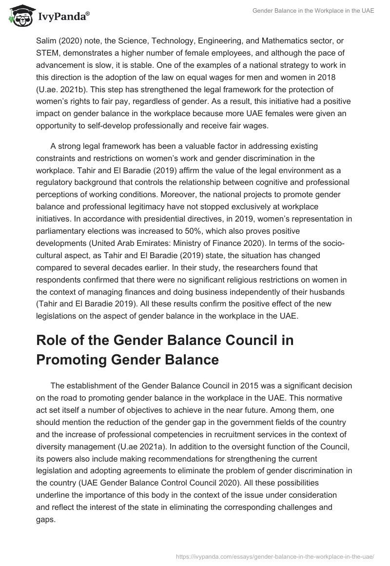 Gender Balance in the Workplace in the UAE. Page 4