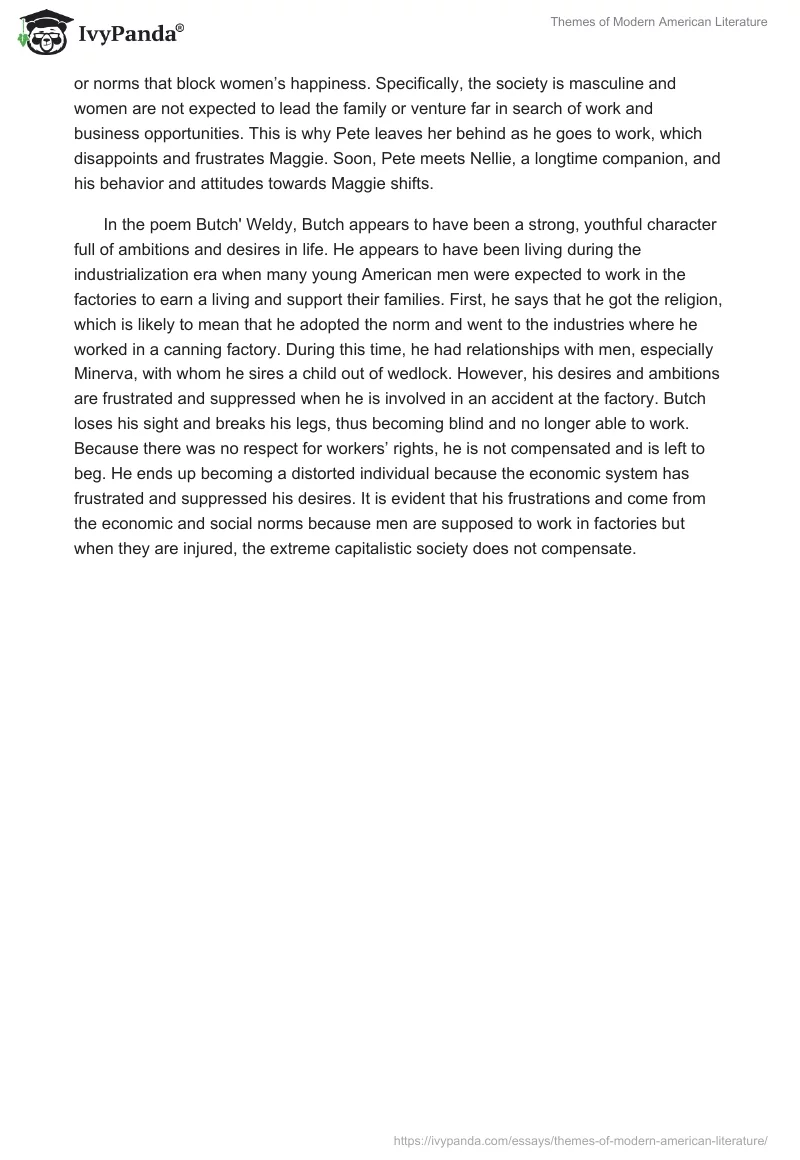 Themes of Modern American Literature. Page 4