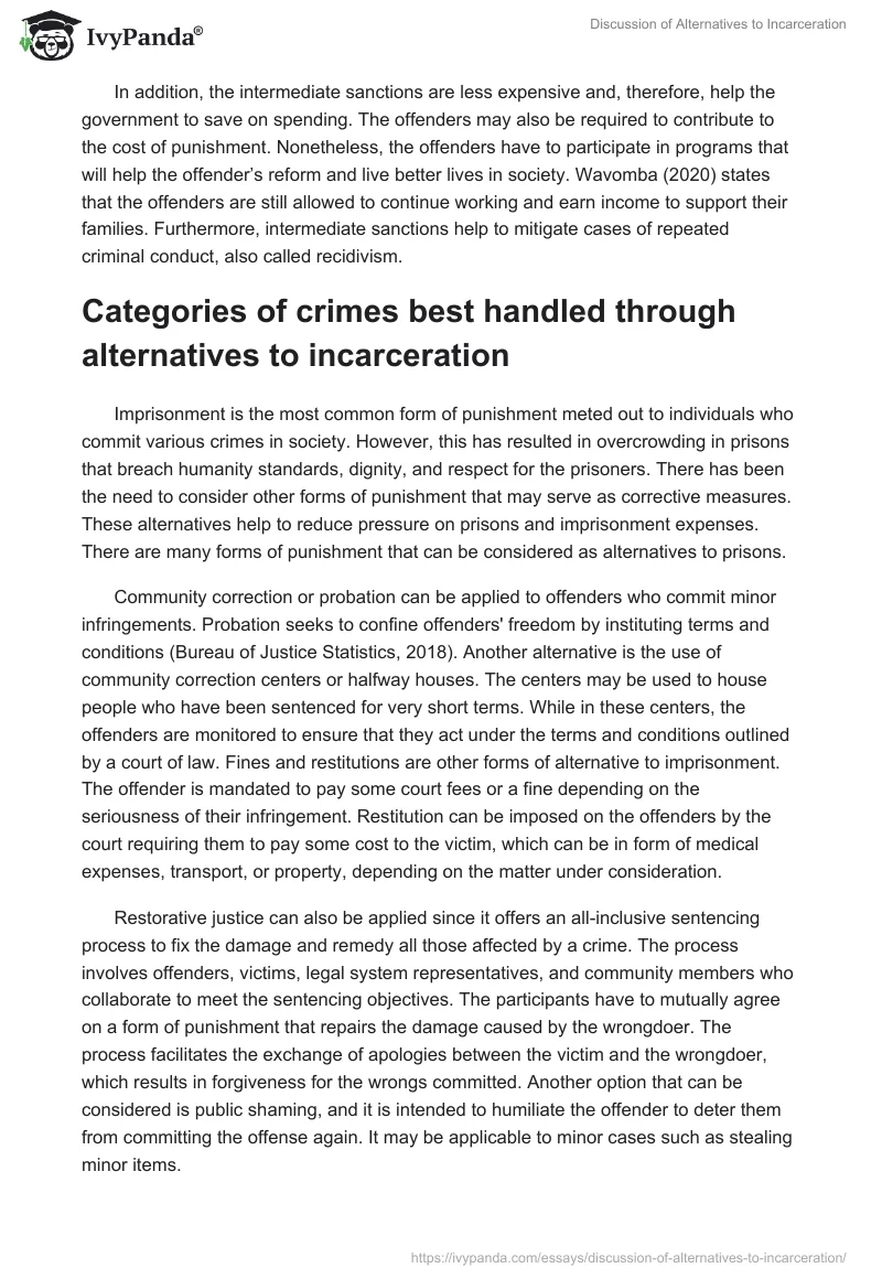 Discussion of Alternatives to Incarceration. Page 2