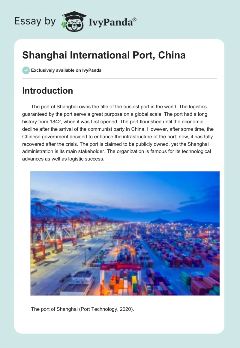 Shanghai International Port, China. Page 1