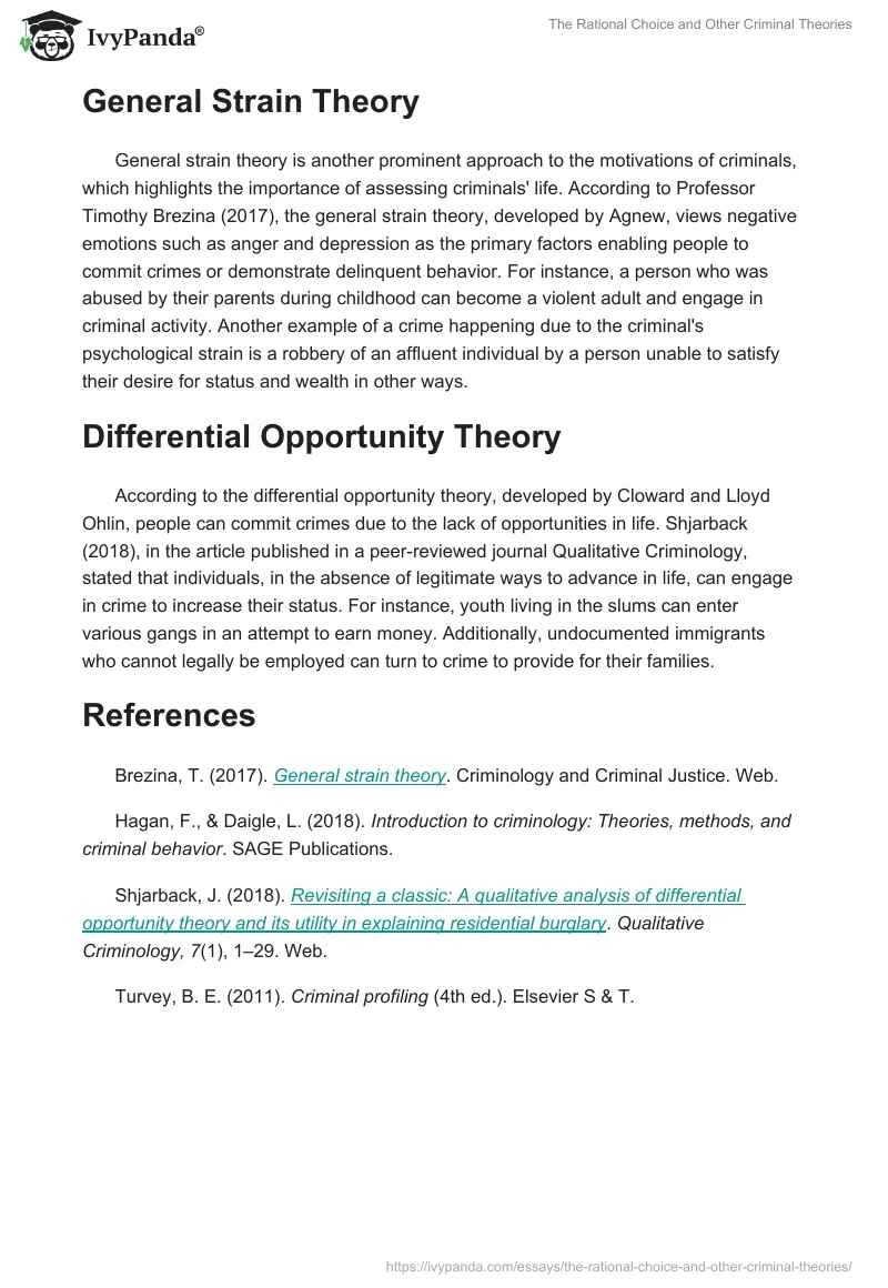 The Rational Choice and Other Criminal Theories. Page 2