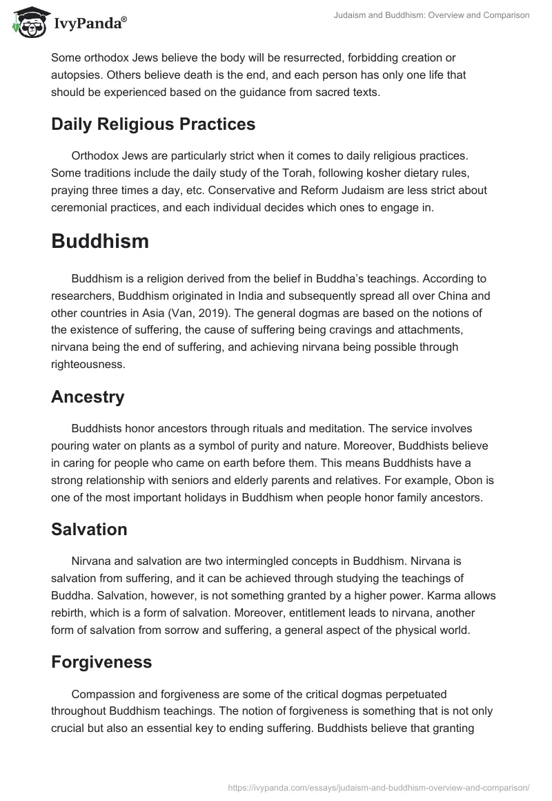 Judaism and Buddhism: Overview and Comparison. Page 3