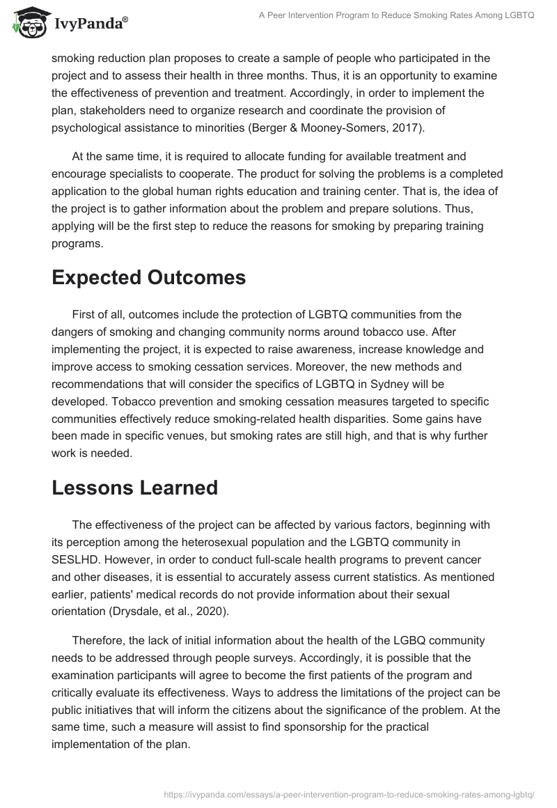 A Peer Intervention Program to Reduce Smoking Rates Among LGBTQ. Page 5
