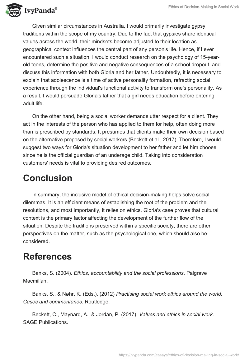 Ethics of Decision-Making in Social Work. Page 5