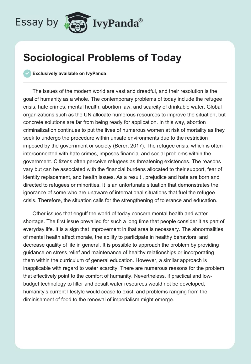 Sociological Problems of Today. Page 1