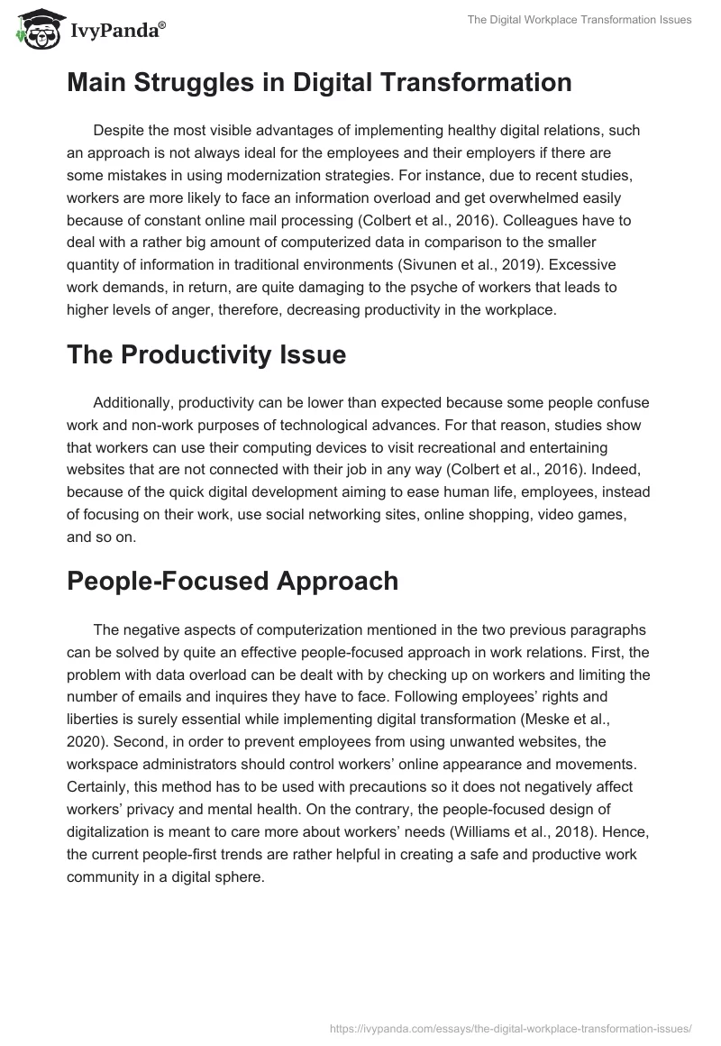 The Digital Workplace Transformation Issues. Page 2