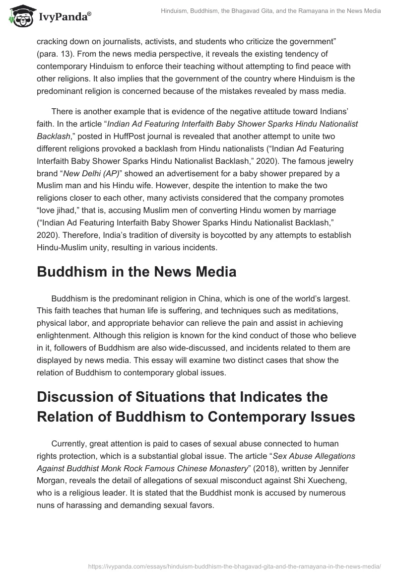 Hinduism, Buddhism, the Bhagavad Gita, and the Ramayana in the News Media. Page 2