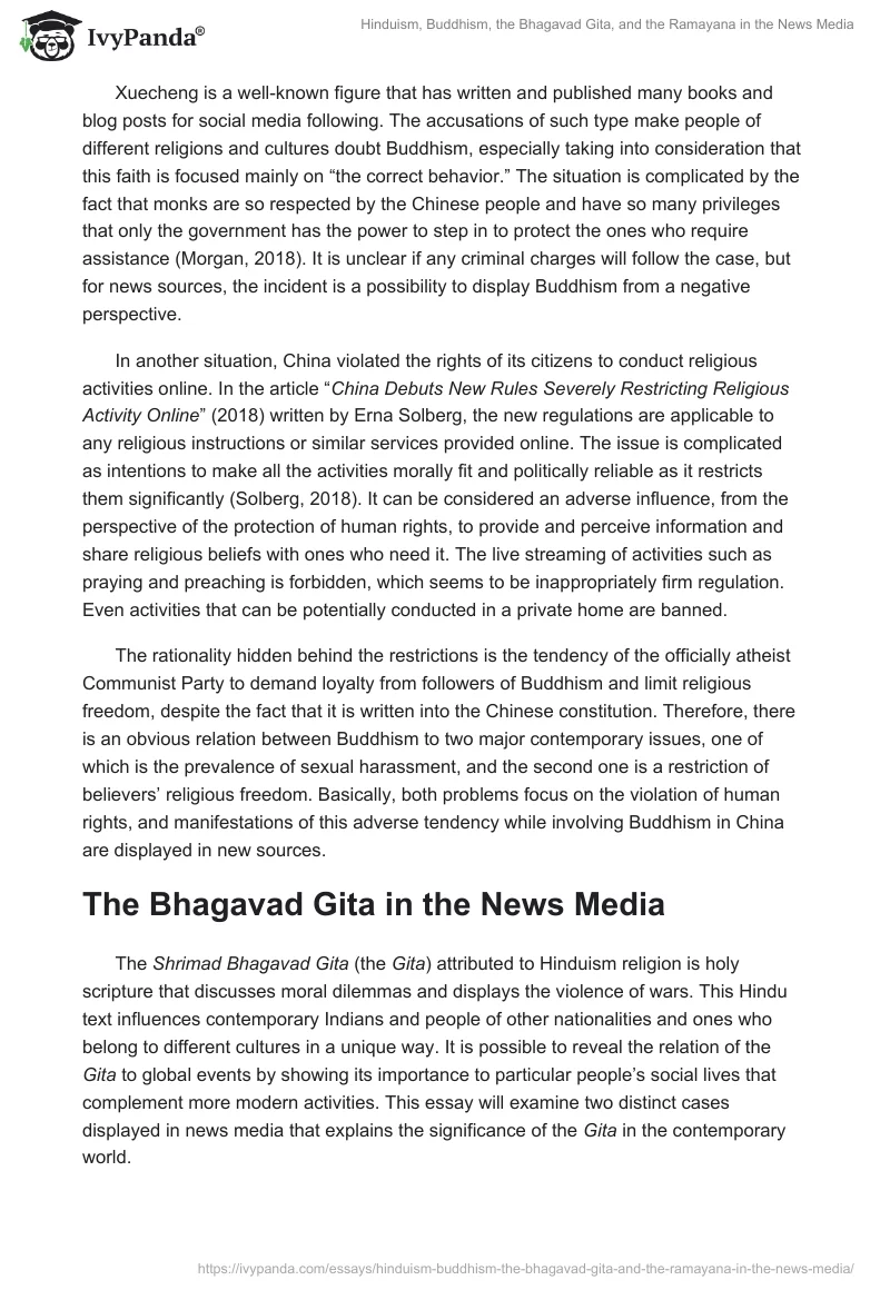Hinduism, Buddhism, the Bhagavad Gita, and the Ramayana in the News Media. Page 3