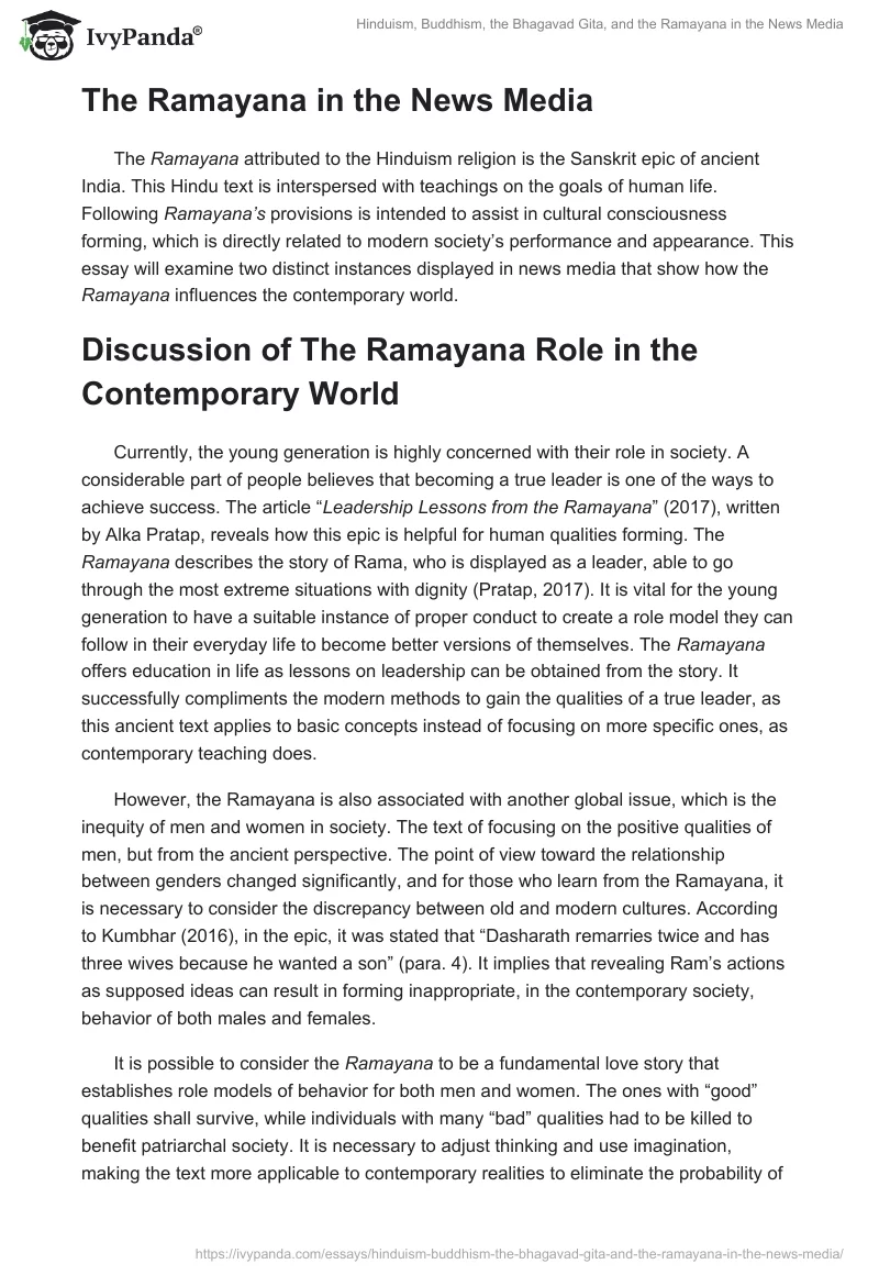 Hinduism, Buddhism, the Bhagavad Gita, and the Ramayana in the News Media. Page 5