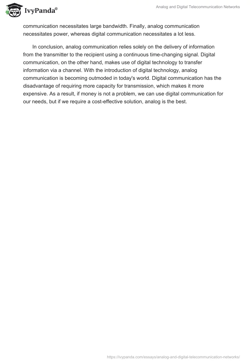 Analog and Digital Telecommunication Networks. Page 2