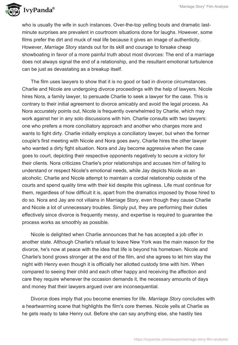 “Marriage Story” Film Analysis. Page 2