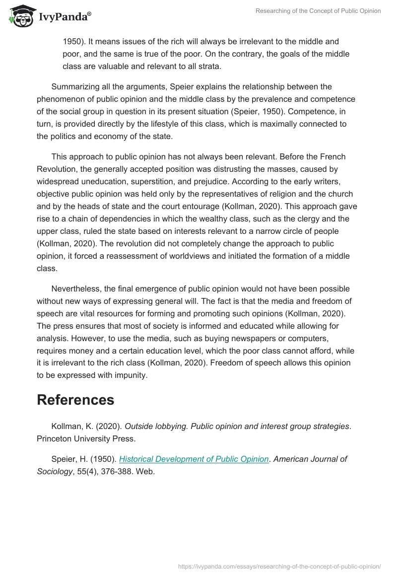 Researching of the Concept of Public Opinion. Page 2