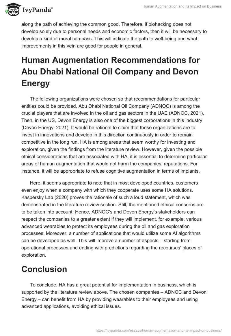 Human Augmentation and Its Impact on Business. Page 5