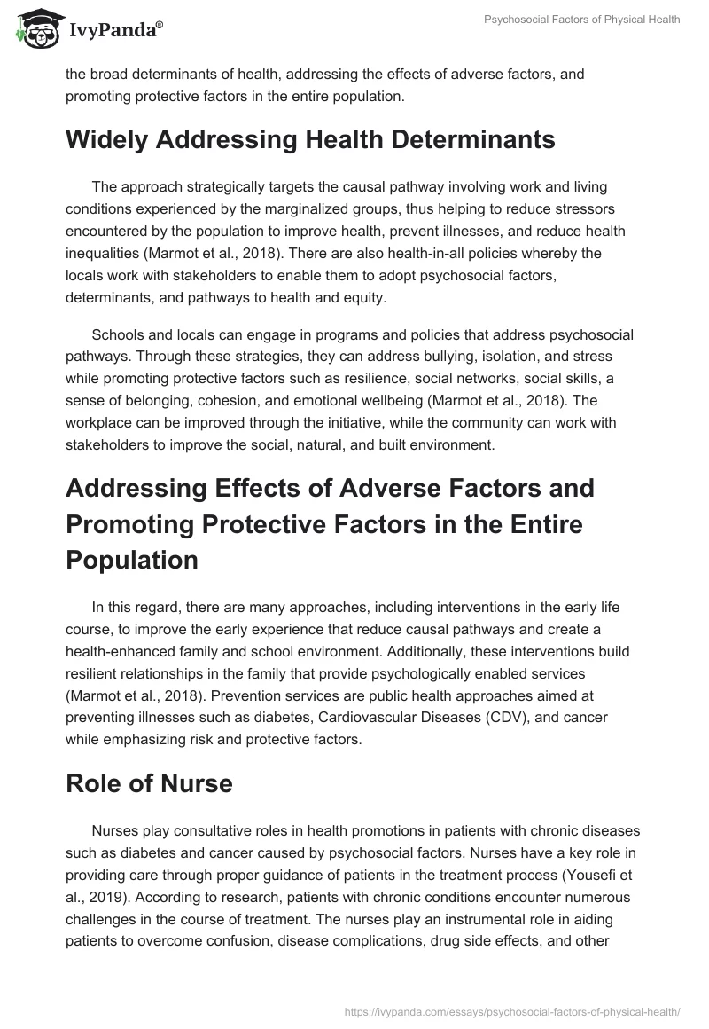 Psychosocial Factors of Physical Health. Page 2