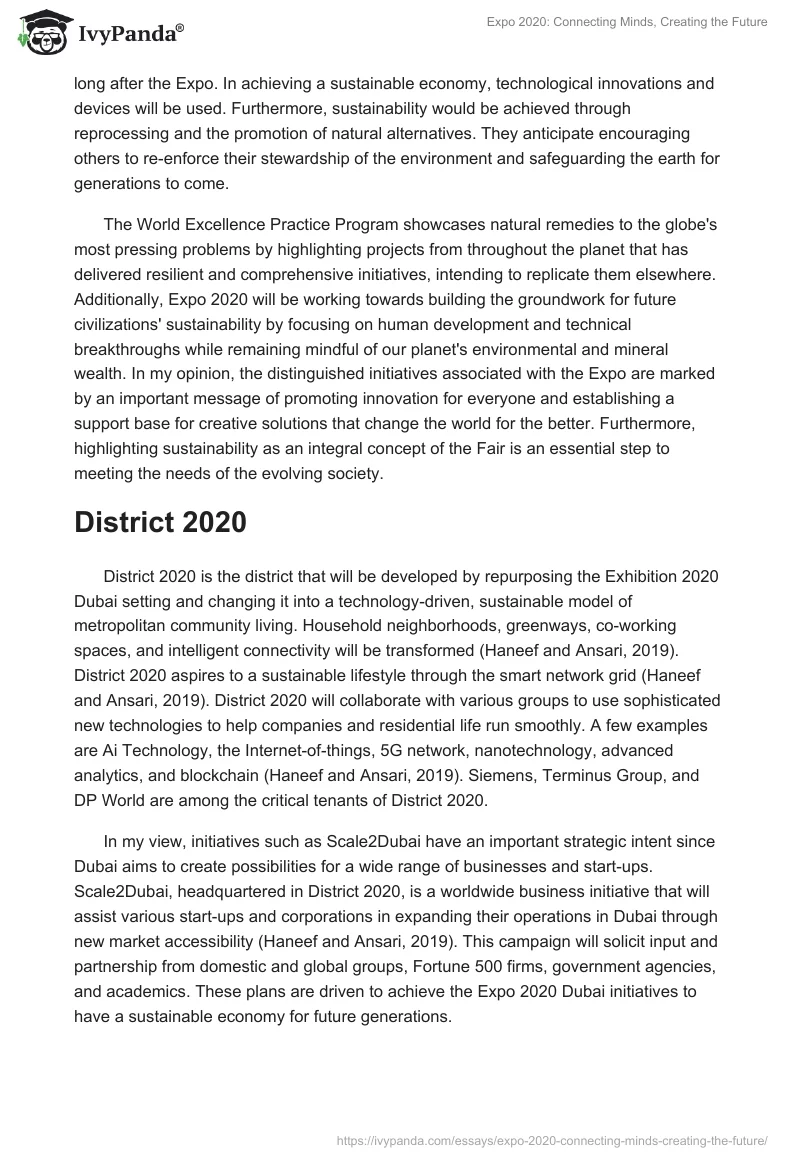 Expo 2020: Connecting Minds, Creating the Future. Page 4