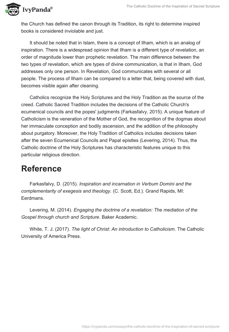 The Catholic Doctrine of the Inspiration of Sacred Scripture. Page 2