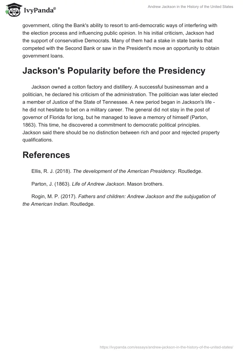 Andrew Jackson in the History of the United States. Page 2